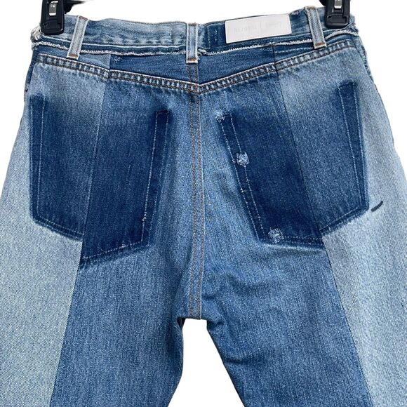 RE/DONE by Levi's SZ 29 70's Patch Jeans Distressed High-Rise Button-Fly Frayed - Picture 4 of 16